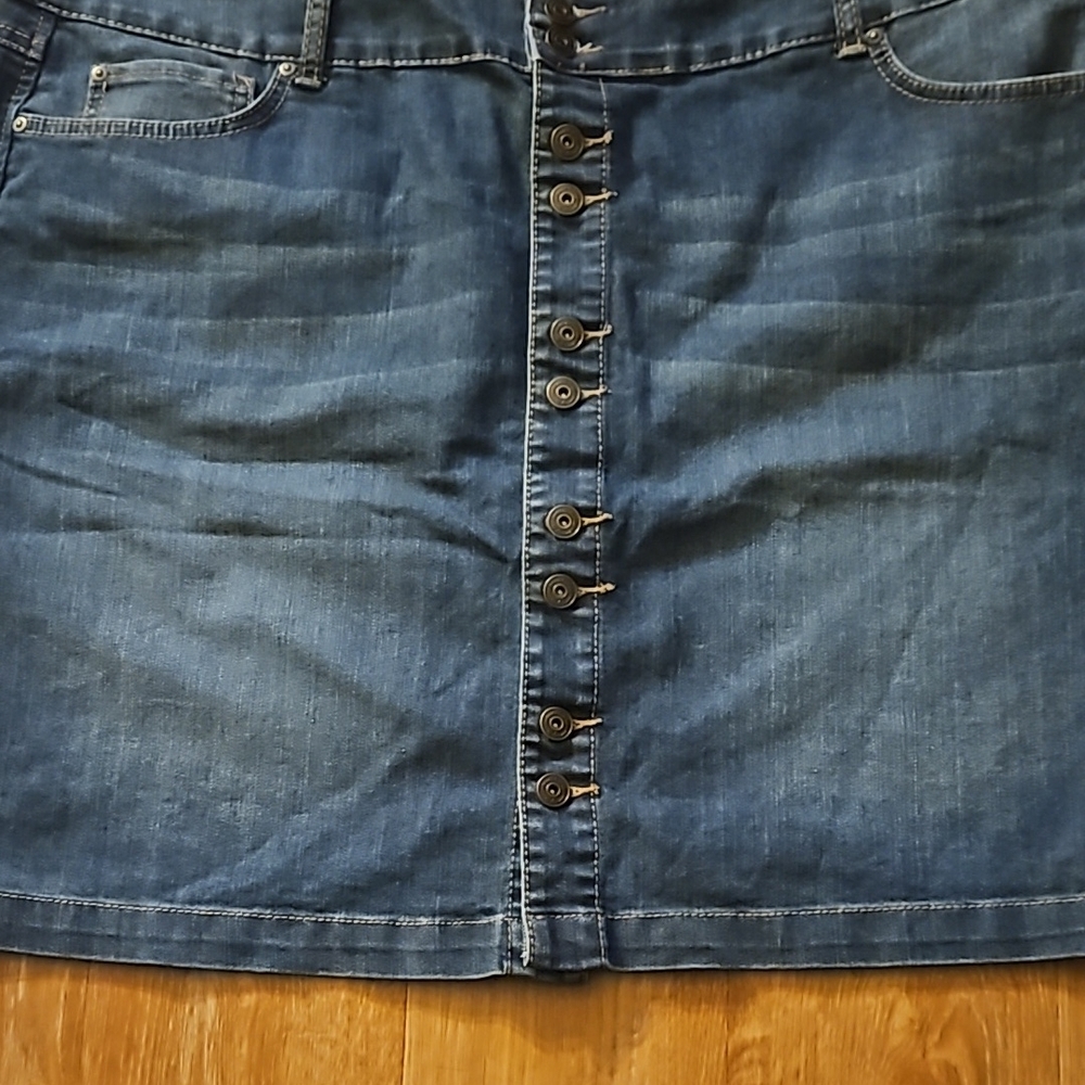 INC Denim Button-Front Skirt Size 18W